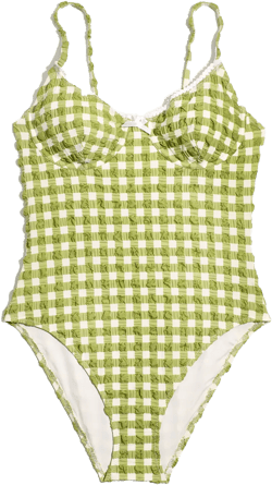 Madewell x Solid & Striped® Taylor One-Piece Swimsuit in Textural Gingham