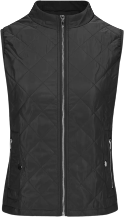 hlysgo Women's Quilted Vest, Stand Collar Lightweight Zip Pockets Padded Gilet Sleeveless Zipper Coat Jacket Outwear Black Large