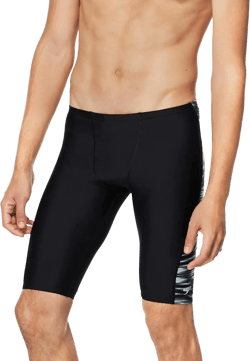 Speedo Men's Swimsuit Jammer Eco ProLT Printed Team Colors 38 Wave Speedo Black