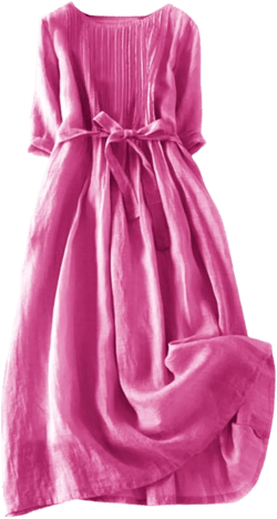 Summer Dresses for Women 2024 Boho Floral Lapel Neck Button Casual A-Line Lace-Up Dress Long Flowy Dresses Party 3X-Large Pink #7