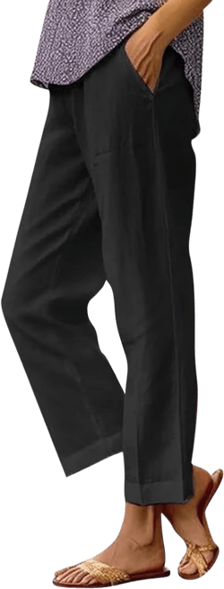 Generic Plus Size Dress Pants for Women Casual with Pockets Polyester Ankle Length Wide Leg Spring 2024 Jogger Trousers for Women Essentials High Rise Sweatpants for Golf Athletic Standard Black