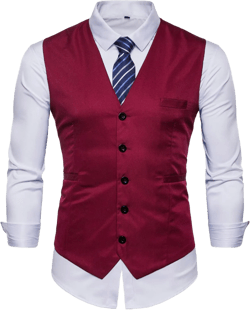 Mens Formal Business Vest for Suit or Tuxedo Red 3X-Large