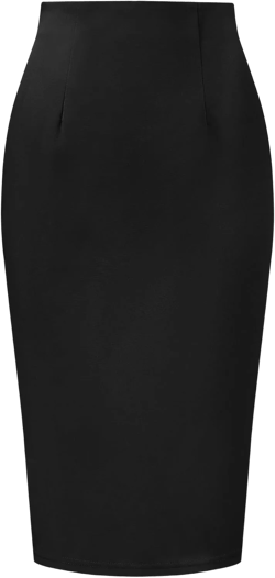 Allegra K Wear to Work Pencil Skirts for Women's Business Knee Length High Waist Bodycon Suit Skirt X-Large Black