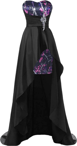 DINGZANCAMO High Low Camo Country Wedding Dress Evening Formal Bridesmaid Dresses 2025 24 Camo and Black
