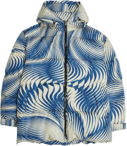 Printed Water-repellent Jacket, Blue