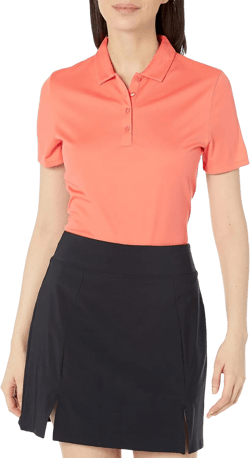 Callaway Women's Tournament Short Sleeve Golf Polo Shirt, Added Stretch, Moisture-Wicking, Sun Protection Medium Hot Coral