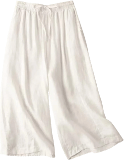 Women's Wide Leg Pants Elastic High Waisted Casual Baggy Comfy Long Palazzo Yoga Pants Flowy Boho Beach Dress Pants XX-Large White