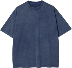 Vamtac Men's Oversized T Shirts Vintage Half Sleeves Cotton Casual Baggy Basic Tees Summer Solid Loose Tops Unisex Dark Blue Large