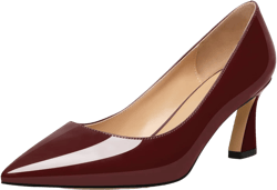 Amazon.com | Joseywade Women's Low Heel Pumps 2.5 Inch Closed Pointed Toe Kitten Heel Slip On Business Leather Flare Heel Dressy Shoes | Shoes