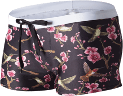 Men's Beach Swimming Trunks Boxer Brief Swimsuit Swim Underwear Boardshorts Swimwear with Pocket S Black