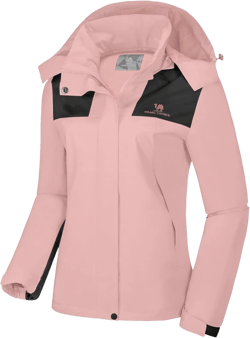 CAMELSPORTS Women's Rain Jacket Waterproof Hooded Windbreaker Windproof Lightweight Shell Raincoat for Outdoor Hiking