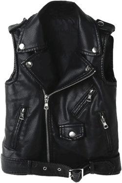 Kids Boys Girls Womens Faux Leather Motorcycle Vest Joker Style Biker Parent-Child Matching Dress Coat 3+Years Large Black