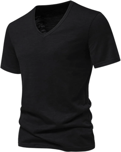 V Neck Basic Running T-Shirts for Men Short Sleeve Slim Fit Bodybuilding Gym Workout Muscle Baseball Tee Shirts