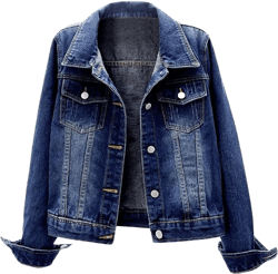 Kedera Women Denim Jackets Distressed Button Down Long Sleeve Classic Jean Jacket Coats