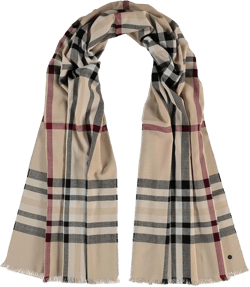 Fraas Lightweight Oversize Plaid-Scarf - Essential Transitional Plaid Shawl Wrap Cover-up - Made in Germany - 24x80in