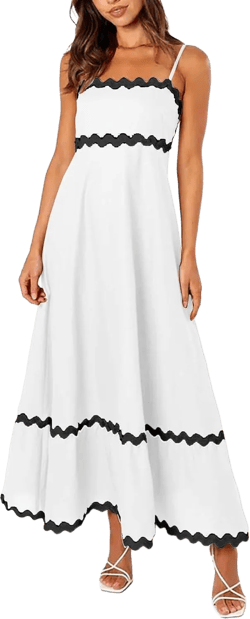 Generic Summer Dresses for Women 2024 Spring Trendy Elegant Wrap V Neck Floral Boho Dress Flowy Ruched Hawaiian Beach Maxi White