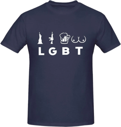 LGBT Liberty Guns Beer Titties fine Sulfur Cotton t Shirts LGBT Liberty Guns Beer Titties t Shirts XX-Large Navy Blue