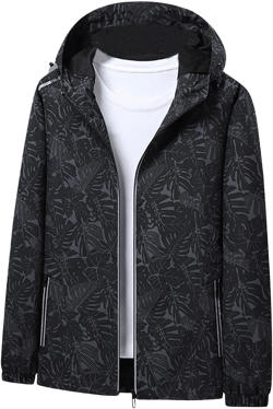 Travel Rain Jacket Women Packable Waterproof Jackets Lightweight Raincoat Hiking Hoodie Coats Outerwear with Pockets Medium Black