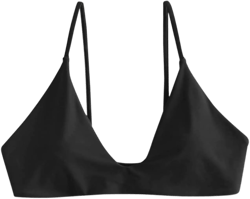 ZAFUL Women's Tie Back Bikini Top Solid Push Up Padded Bralette Swimsuit Bathing Suits Top Only Top-black Small