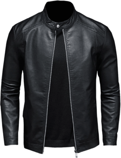 Mens Pu Leather Jacket Fashion Motorcycle Leather Coat