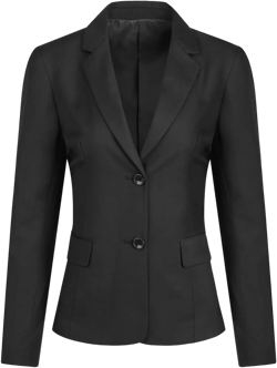 YUNCLOS Women's Casual Long Sleeve Button Slim Work Office Blazer Jacket Black Large
