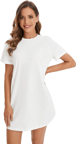 Milumia Women's Casual Tie Dye Short Sleeve Mini Tee Shirt Dress 3X-Large White