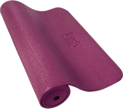 Body Sport 1/4" Yoga Mat, Purple - High-Density, Non-Slip Surface with Shock Absorption - Ideal for Yoga, Pilates, and Home Workouts