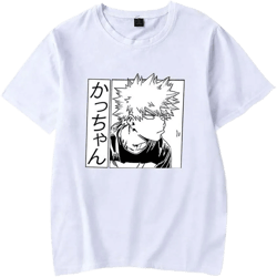 RONGJUN Unisex MHA T-Shirt Bakugou Katsuki Plus Ultra Graphic Tee Shirt Small White 2