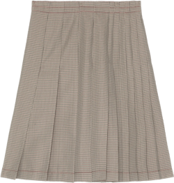 MARNI Check Print Pleated Midi Skirt (Ruby)