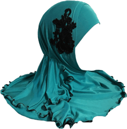 AMAL❤️Children Girls Kid Muslim Hijab Islamic Scarf Headwear For 2-12 Years Cotton USA Turquoise & Black