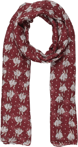 World of Shawls Ladies Womens Colorful Long Soft and Warm Bunny Rabbit Print Scarf Sarong