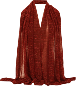 YAOSEN Women Solid Shimmer Hijab Muslim Head Wrap Long Scarf (Shimmer-Red)