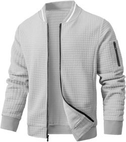 Mens Casual Jacket Lightweight Jacket Varsity Coat Light Gray 5X-Large Big