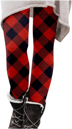 KDFJPTH Cargo Pants Women Winter Plaid Printed Long Slim Fit Stretchy High Waist Leggings Trousers For Female