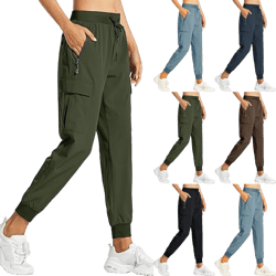 Cargo Joggers for Women Lightweight Quick Dry Hiking Pants Casual Workout Pants with Pockets Outdoor Athletic Pants Medium A-brown