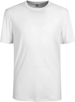 Mens Short Sleeve Outdoor Performance T-Shirt Quick Dry Crew UPF 50+ Athletic Running Workout Fishing Top Shirts Medium White