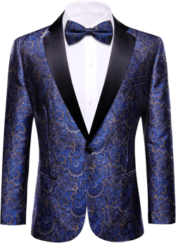 Barry. Wang Men's Sport Coats & Blazers Flower Suit Jacket 1 Button Paisley Tuxedo Mardi Gras Carnival Parade Gift