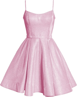 Vivian's bridal Women's Strap Prom Dress Glittery Satin Dress Short Wlte03 2 Pink