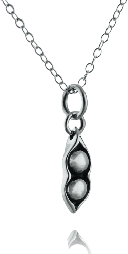 FashionJunkie4Life Sterling Silver Fun Dainty Food Pendant Necklaces for Women PEA POD