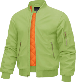 CRYSULLY Men's Jacket-Fall Winter Thicken Windbreakers Bomber Jackets Padded Coats Small Olive Green