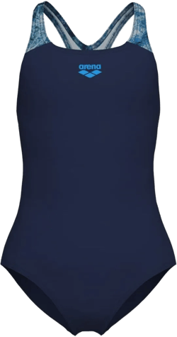 ARENA Performance Girls' Pacific Swim Pro Back Sporty Swimsuit Pool Training Swim Team Competitions Kids' Bathing Suit 24 Navy/Blue