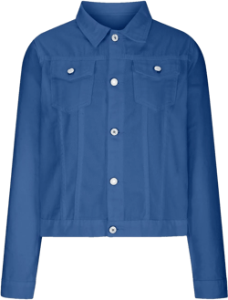 Women Denim Jacket Coats Long Sleeves Pocket Fashion Cardigan Solid Color Open Front Outerwear Jackets Comfy Large W-473 Blue