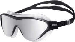 ARENA Unisex Adult The One Swim Mask Fitness Swimming Goggles Men and Women Large Fit Polycarbonate Mirror/Non-Mirror Lens Silver/Black Mirror Lens