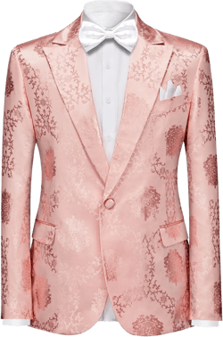 Mens Casual Suit Blazer Floral Pattern Men Tuxedo Jackets Coat One Button for Dinner, Prom, Wedding Large Pink-2