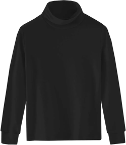 Spring&Gege Little & Big Kids Soft Cotton Midweight Long Sleeve Turtleneck Shirts 9-10 Years Black
