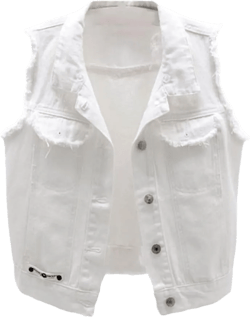 Spring Solid Color Streetwear Loose Wild Denim Vest Female Hooded Sleeveless Jacket White Black XX-Large White