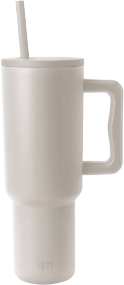 Simple Modern Trek 40oz Stainless Steel Lidded Tumbler Almond Birch: Dishwasher-Safe Portable Drinkware for Cold Beverages