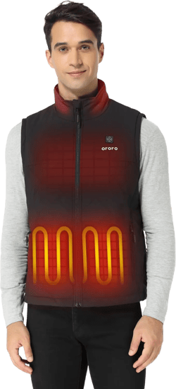 ORORO Men's Heated Quilted Vest with Battery Pack, Lightweight Quilted Heating Vest (Charger Not Included) X-Large Black