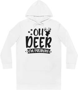 Oh Deer I'm Pregnant  Women's Hoodie Dress (AOP)