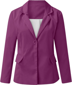 Womens 2023 Fashion Casual Blazers Open Front Long Sleeve Work Office Jackets Blazer 16-purple Medium